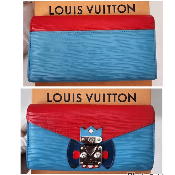 Auth Louis Vuitton Epi Tribal Mask Red/Blue Wallet on Chain - Picture 7 of 9